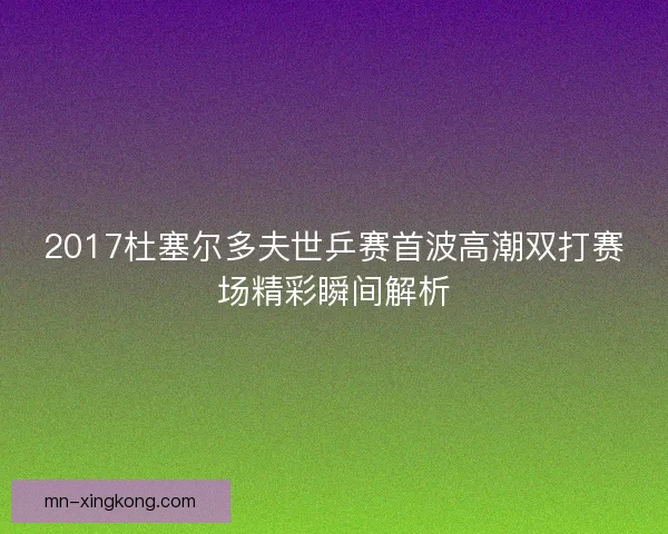 2017杜塞尔多夫世乒赛首波高潮双打赛场精彩瞬间解析