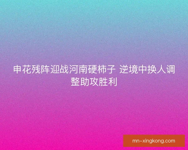 申花残阵迎战河南硬柿子 逆境中换人调整助攻胜利