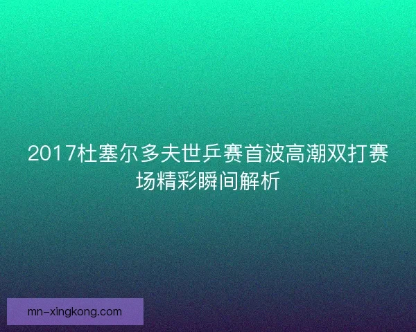 2017杜塞尔多夫世乒赛首波高潮双打赛场精彩瞬间解析