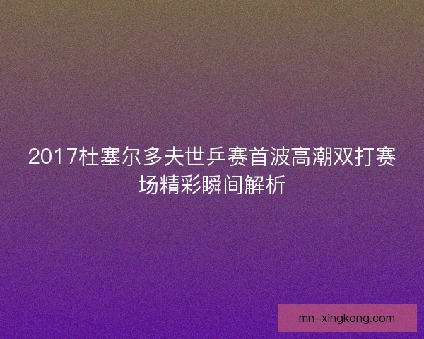 2017杜塞尔多夫世乒赛首波高潮双打赛场精彩瞬间解析 2017杜塞尔多夫世乒赛首波高潮双打赛场精彩瞬间解析